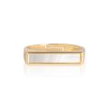 Joma Shona Shell Gold Bar Ring