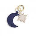 Katie Loxton Luxe Moon & Star Keyring - Metallic Navy/Gold