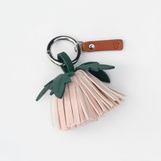 Caroline Gardner Pom Flower Tassle Bag Charm - Pink