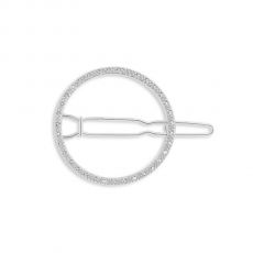 Joma Hair Accessory Silver Pave Circle Clip