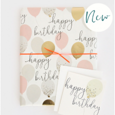 Caroline Gardner Balloons "Happy Birthday" Gift Wrap Sheet
