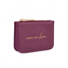 Katie Loxton 'Sparkle and Shine' Structured Coin Purse - Metallic Berry
