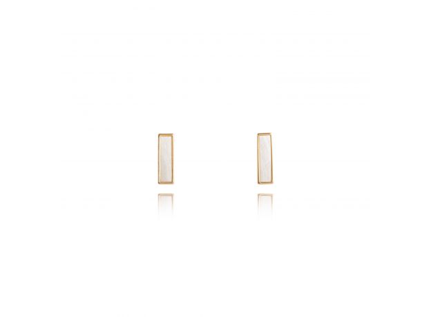 Joma Shona Shell Gold Bar Stud Earrings