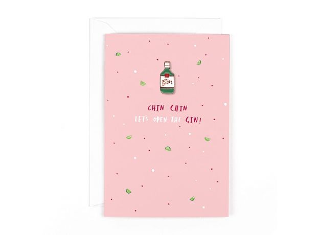 Hotchpotch Flair "Let's Open the Gin" Card With Badge