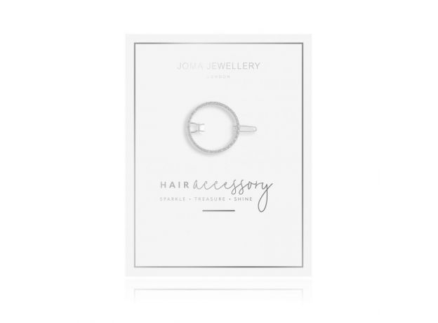 Joma Hair Accessory Silver Pave Circle Clip