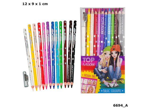 Top Model Coloured Pencil Set - 12 Colours