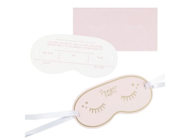 Ginger Ray Eye Mask Shaped Pamper Party Invitations