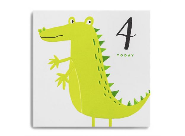 Janie Wilson "4 Today" Kids Crocodile Birthday Card