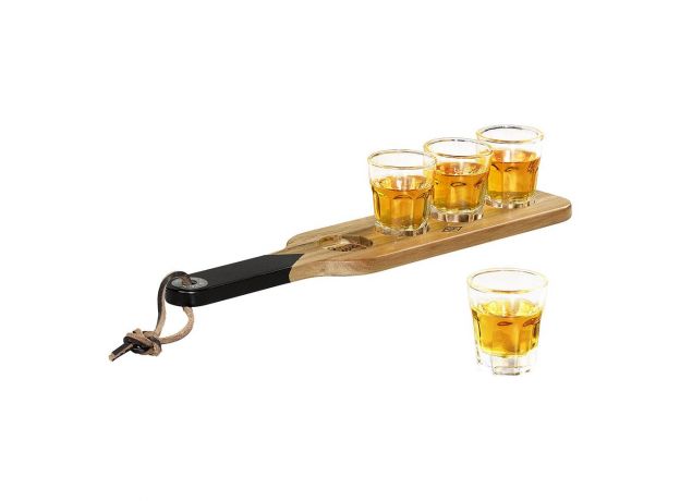 Gentleman's Hardware Shot Glasses With Serving Paddle