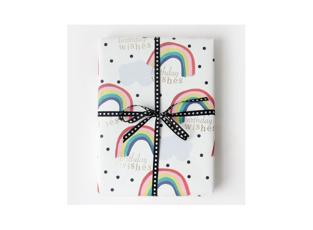 Caroline Gardner Rainbow "Birthday Wishes" Gift Wrap Sheet