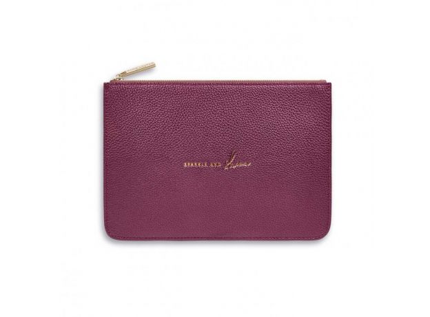 Katie Loxton "Sparkle and Shine" Structured Pouch - Metallic Berry