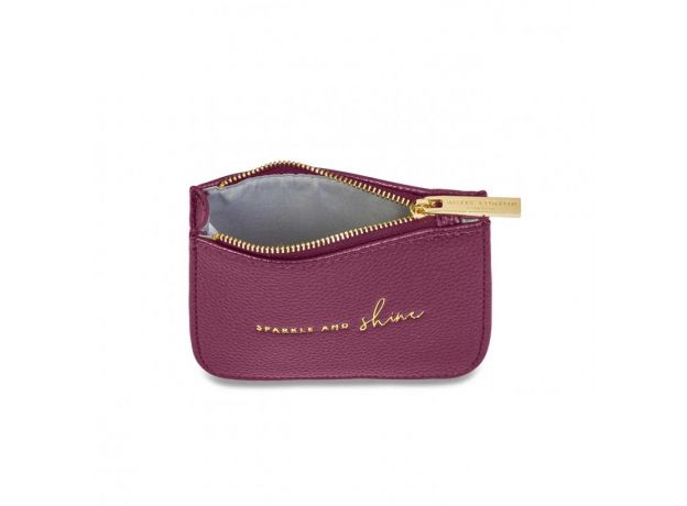 Katie Loxton 'Sparkle and Shine' Structured Coin Purse - Metallic Berry