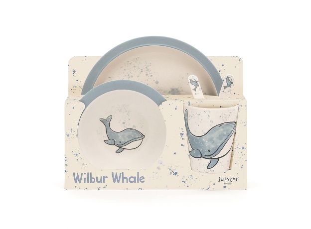 Jellycat Wilbur Whale Bamboo Set