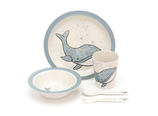 Jellycat Wilbur Whale Bamboo Set